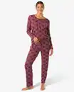 Bild 1 von Miffy Damenpyjama aus Mikrofaser bordeauxrot
