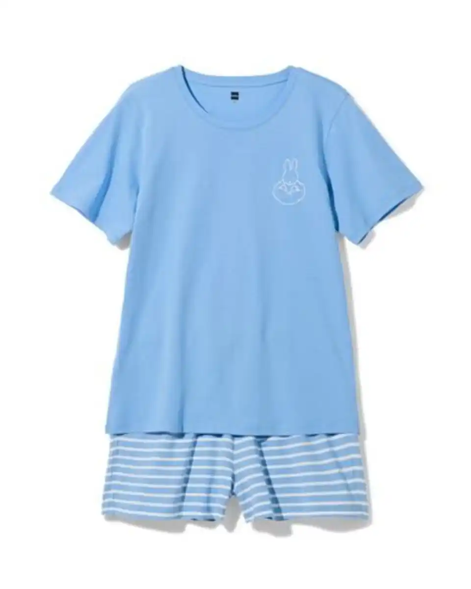 Bild 2 von Miffy Damen-Kurz-Pyjama aus Jersey mit Streifen blau