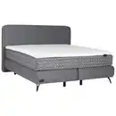 Bild 1 von Joop! Boxspringbett, Grau, Hellgrau, Textil, Blume, H3, 7-Zonen, Höhe ca. 24 cm, 200x200 cm, Goldenes M, Made in EU, Matratze, gepolstertes Kopfteil, Federkernmatratze, Partnermatratze mit durchgehe