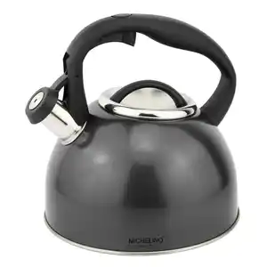 Teekessel Michelino, Schwarz, Metall, 2,5 L, 20x23x20 cm, für alle Herdarten geeignet,für geeignet, Küchengeräte, Wasserkocher