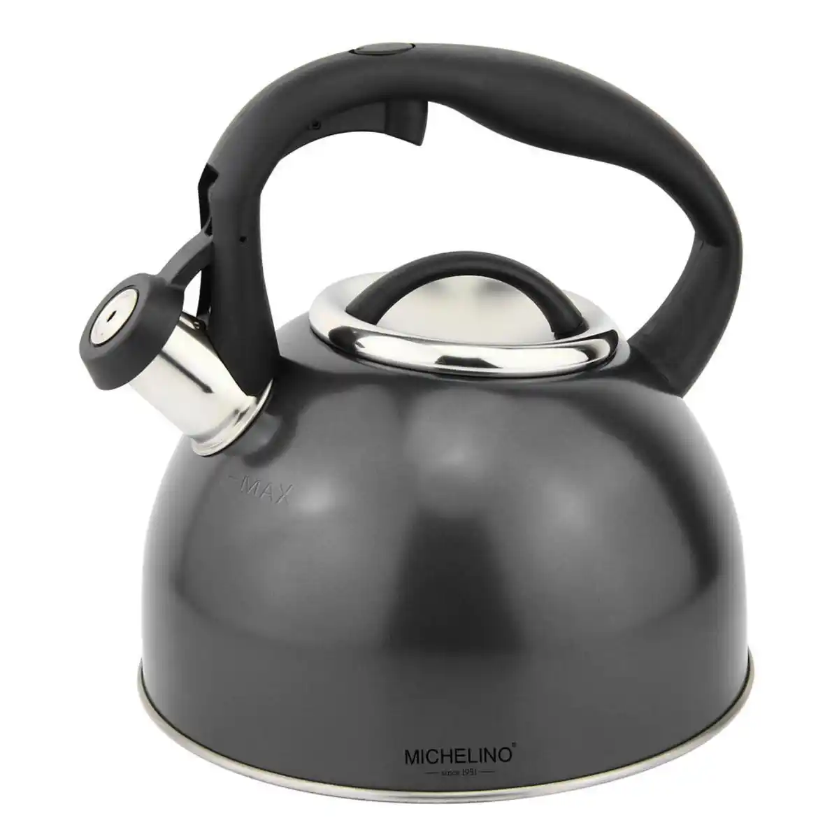 Bild 1 von Teekessel Michelino, Schwarz, Metall, 2,5 L, 20x23x20 cm, für alle Herdarten geeignet,für geeignet, Küchengeräte, Wasserkocher