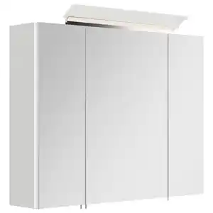 Mid.you Spiegelschrank, Weiß Hochglanz, Holzwerkstoff, 4 Fächer, 80x62x17 cm, Soft-Close-System, hängend, Badezimmer, Badezimmerspiegel, Spiegelschränke