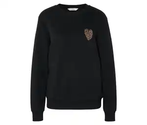 Sweatshirt mit Print, schwarz