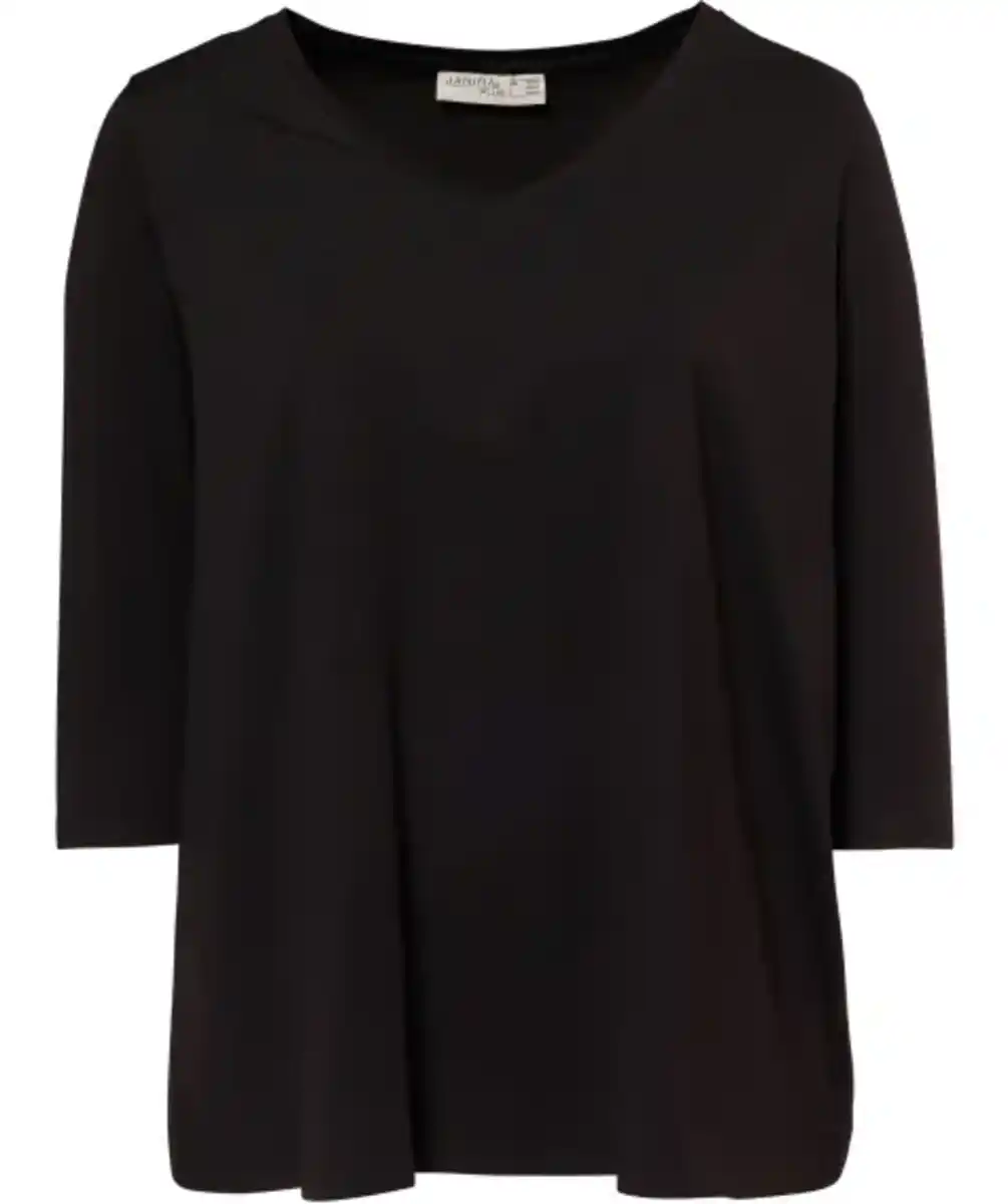 Bild 1 von Shirt mit V-Ausschnitt, schwarz