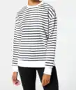 Bild 1 von Gestreiftes Sweatshirt, weiß/dunkelblau