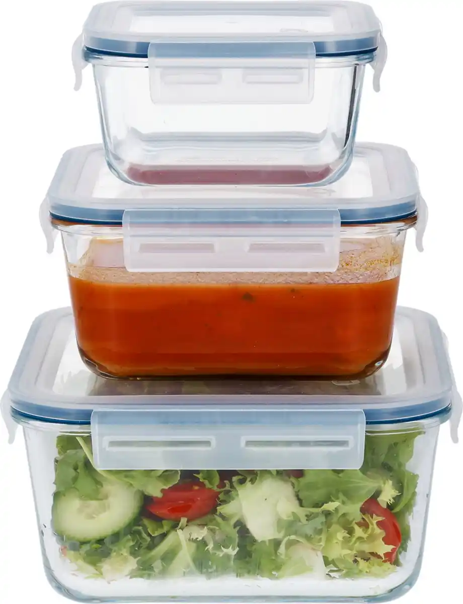 Bild 2 von SILVERCREST® Glasfrischhaltedosen-Set quadratisch, 3-teilig