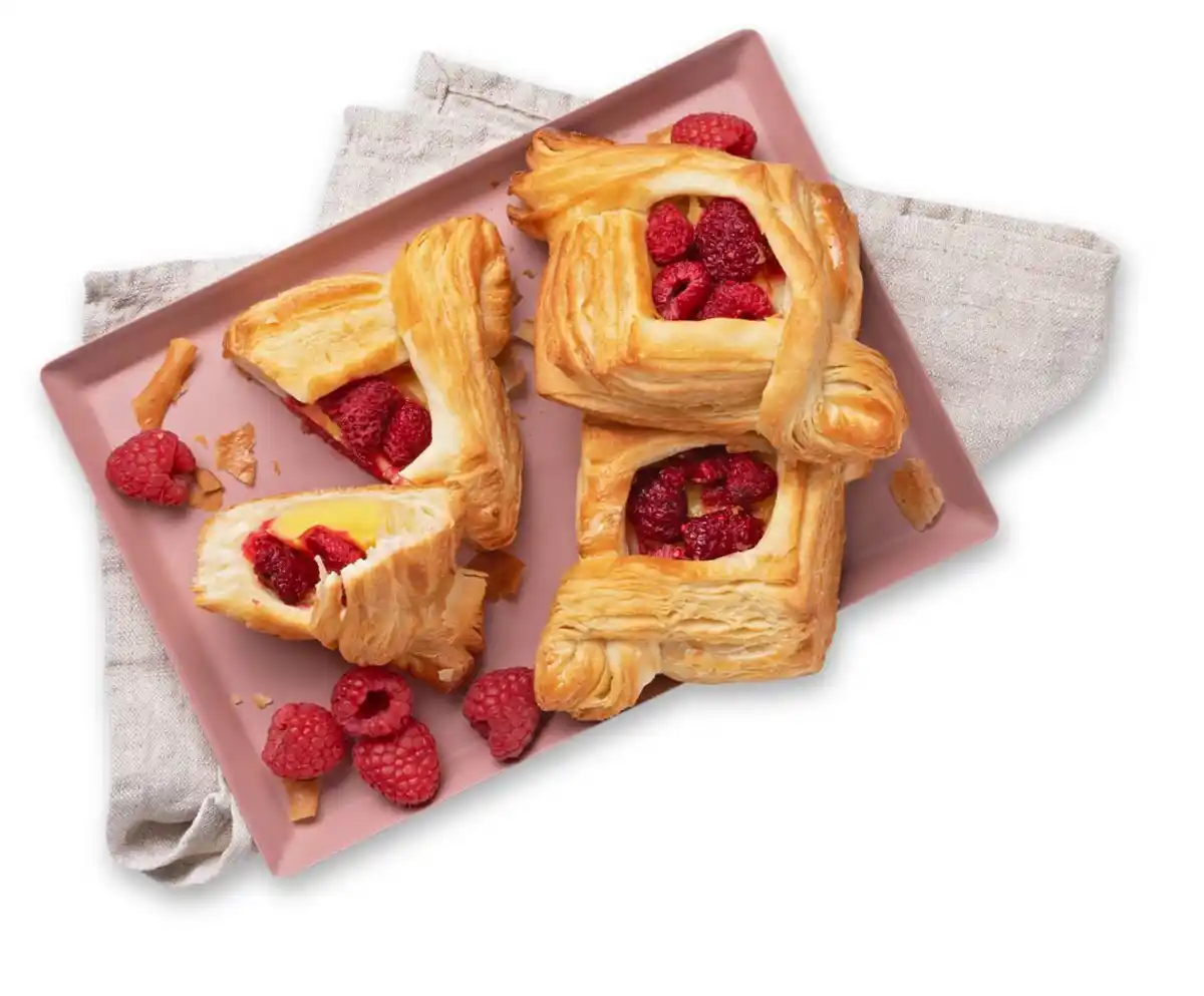 Bild 1 von Plunderraute mit Pudding und Himbeeren, Stück