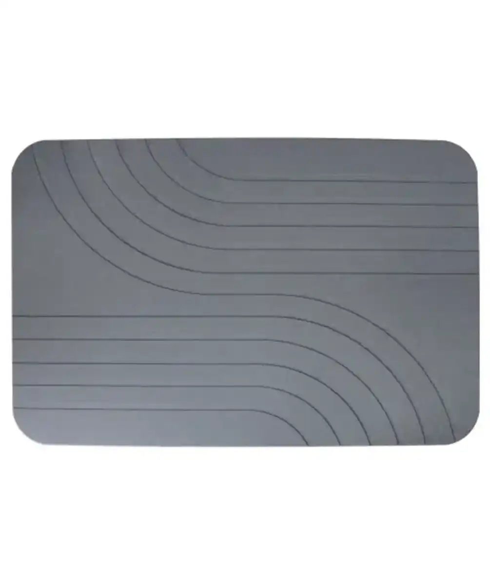 Bild 1 von Stein-Badematte mit Streifenmuster, grau