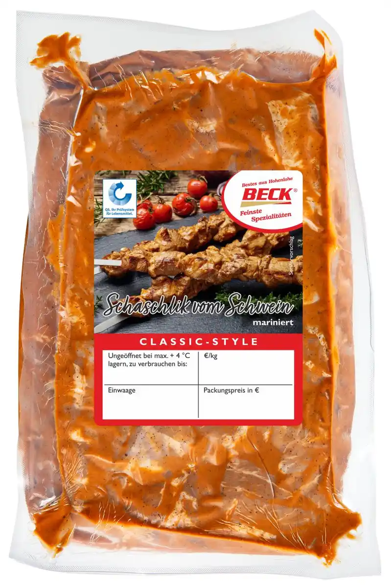 Bild 1 von BECK Schweine-Schaschlik, 1-kg-Packg.