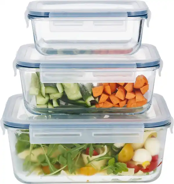 Bild 2 von SILVERCREST® Glasfrischhaltedosen-Set rechteckig, 3-teilig