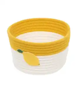 Aufbewahrungskorb Früchte, weiß/gelb