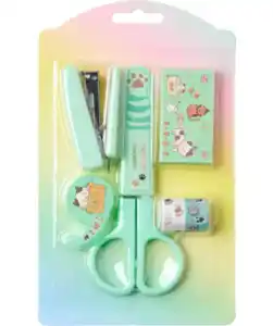 Praktisches Mini-Schreibwarenset, grün