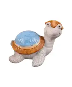 Deko-Schildkröte Terrakotta, grau/blau