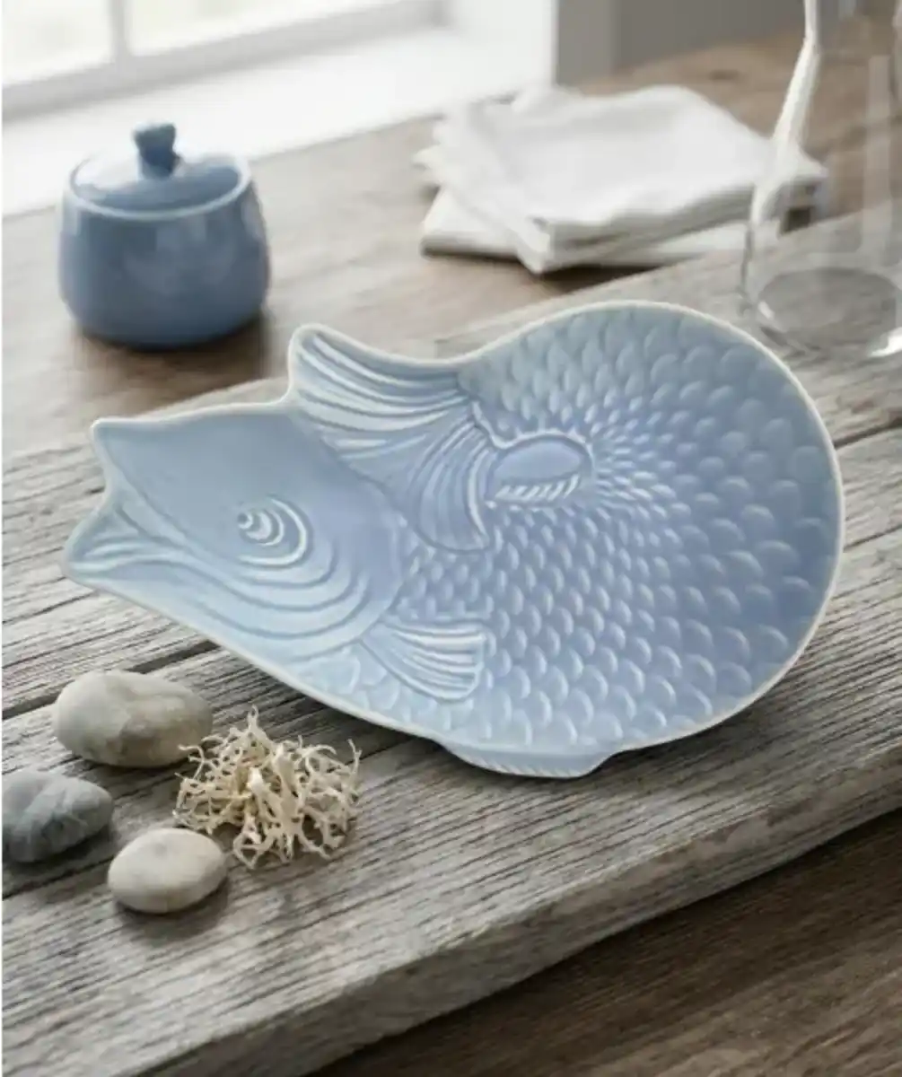 Bild 1 von Dekotablett in dekorativer Fischform, hellblau