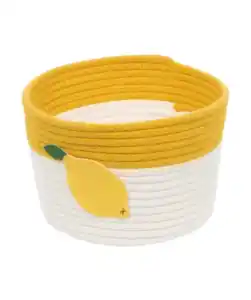 Aufbewahrungskorb Früchte, weiß/gelb