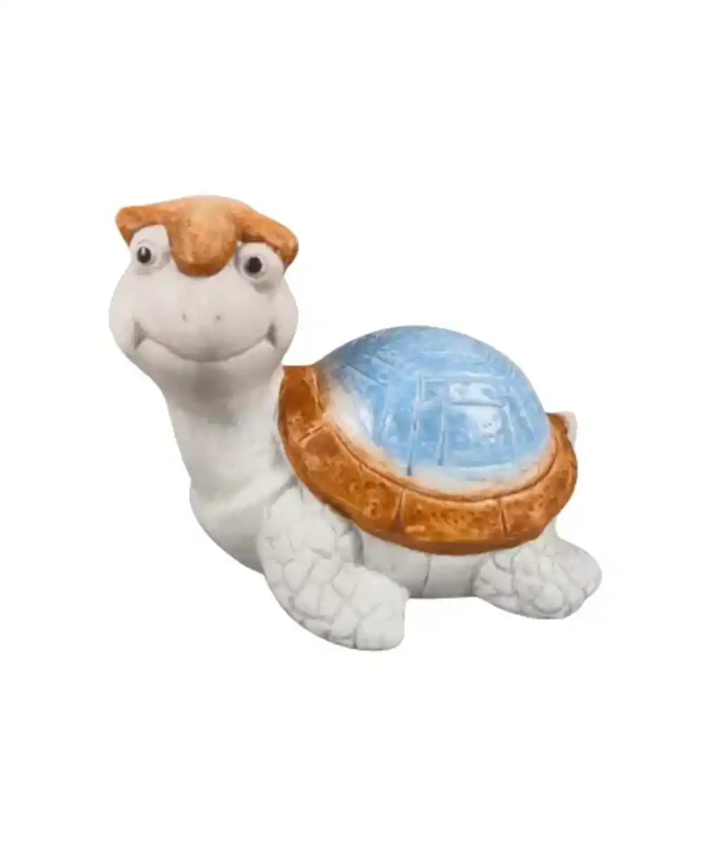 Bild 1 von Deko-Schildkröte Terrakotta, grau/blau