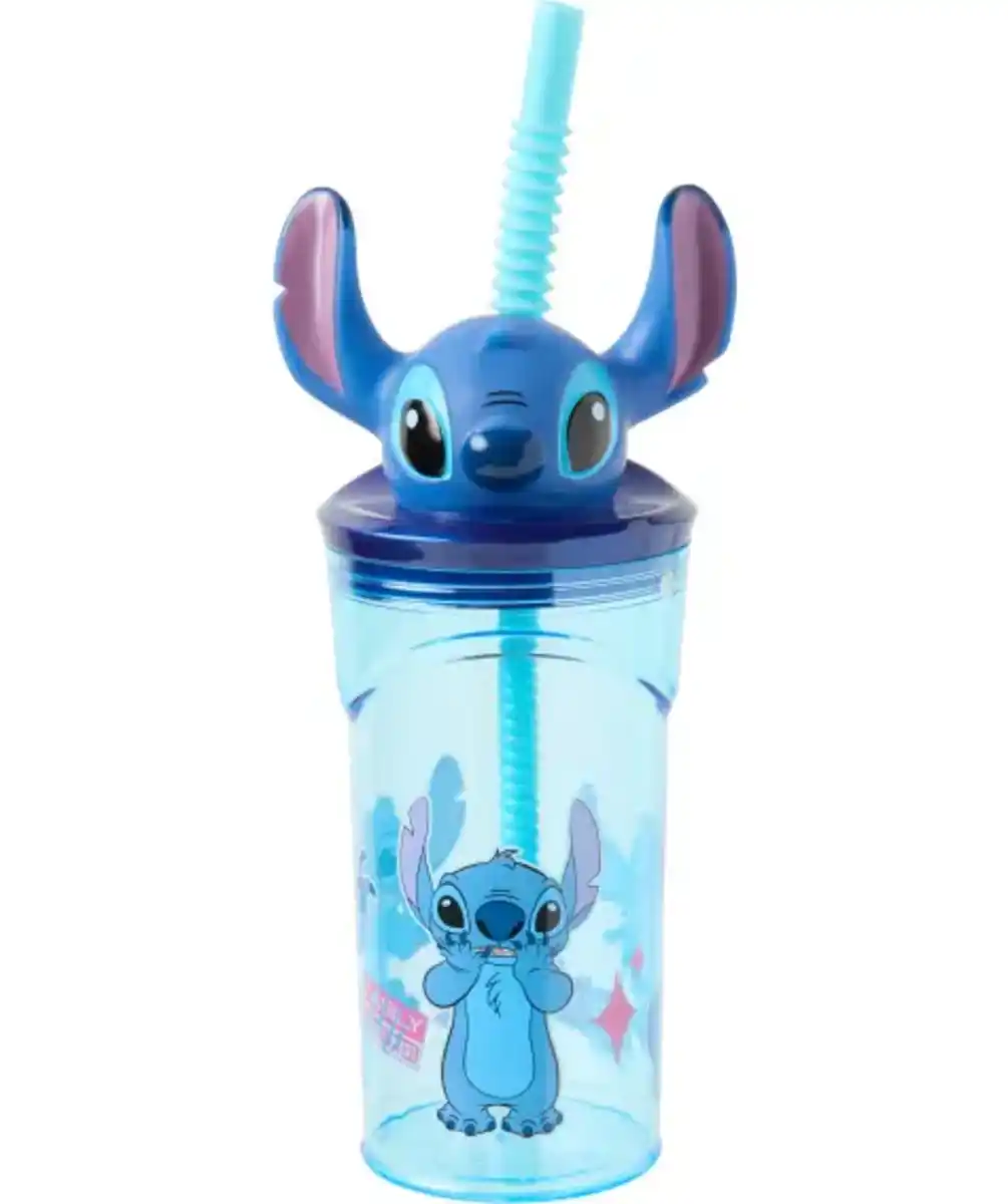 Bild 1 von Stitch Lizenz Trinkbecher mit Strohhalm, blau