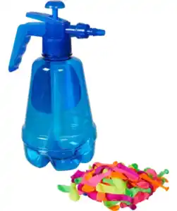 Wasserbombenpumpe mit 100 Wasserbomben, blau