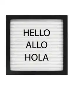 Buchstabentafel mit 146 Buchstaben, schwarz/weiß