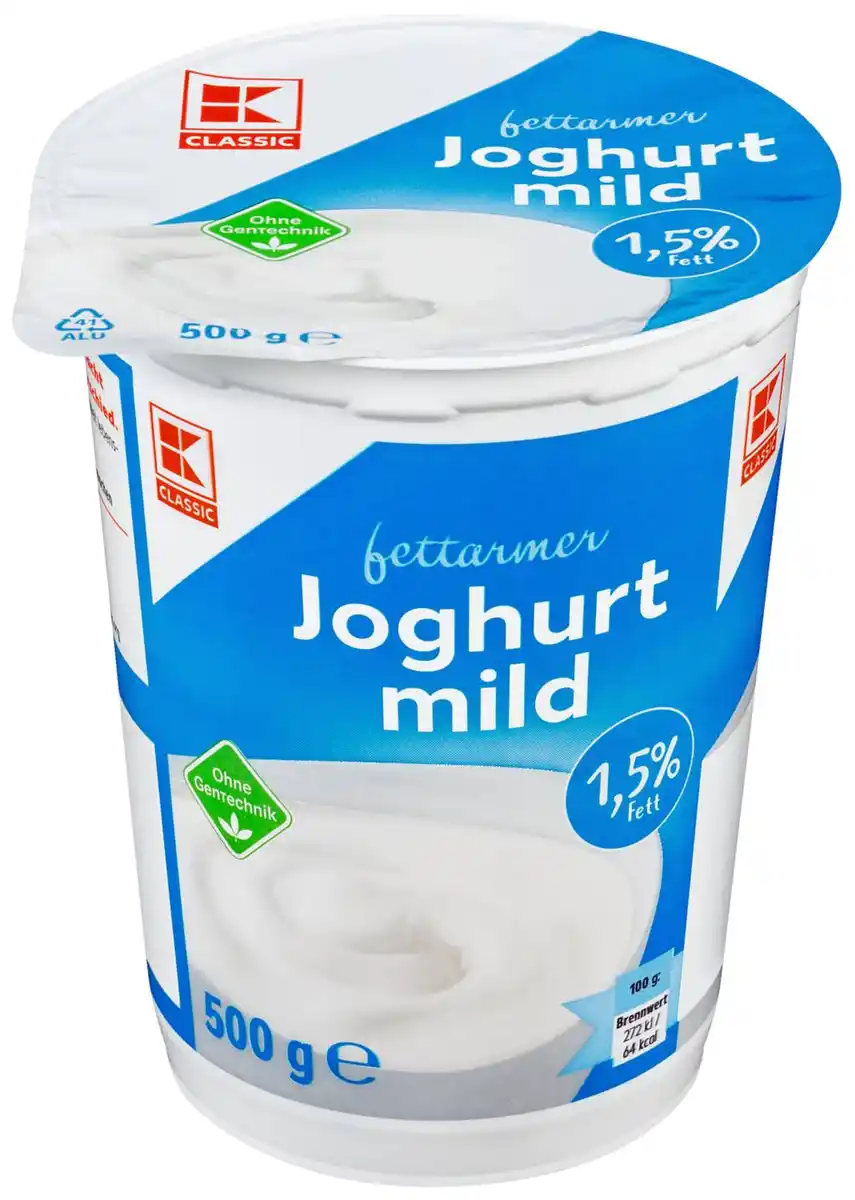 Bild 1 von K-CLASSIC Joghurt mild, 0,1 % oder 1,5 % Fett, 500-g-Becher