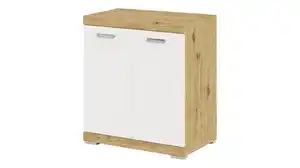 Kommode weiß Artisan Eiche 80 x 50 cm - 2-türig - BRISTOL