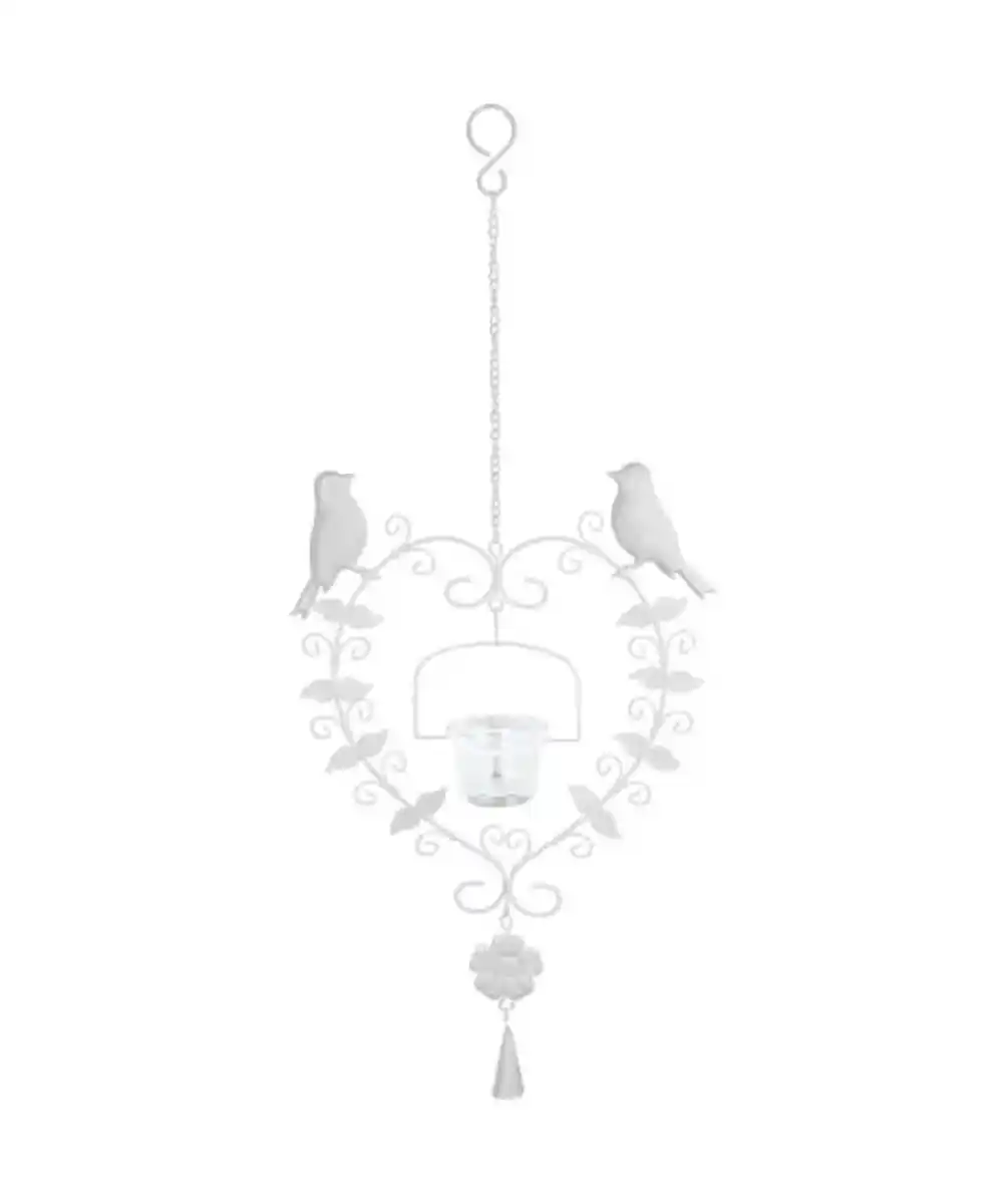 Bild 1 von Hängender Teelichthalter Herz, weiß