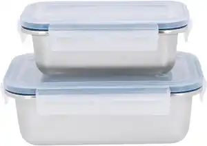 SILVERCREST® Frischhaltedosen-Set Edelstahl, > 3 Jahre Garantie  2-teilig