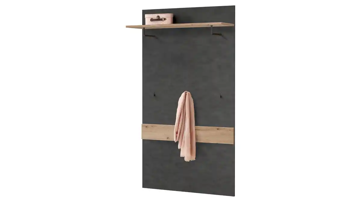 Bild 1 von Wandgarderobe Paneel anthrazit Artisan Eiche 80 cm - BRISTOL