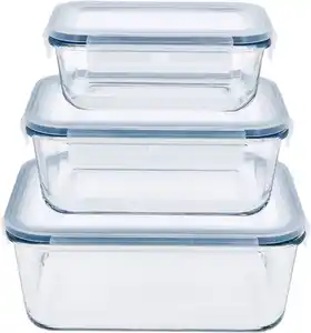 SILVERCREST® Glasfrischhaltedosen-Set rechteckig, 3-teilig