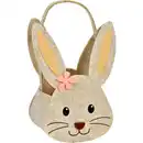 Bild 1 von Osterkorb "Hasenkopf" Filz beige mit Henkel 13x9x22 cm