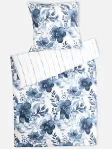 Satinbettwäsche "Aqua blue" 155x220cm Blau