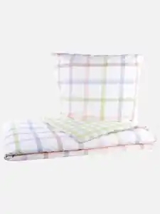 Wendebettwäsche, kariert, 155x220cm Weiß