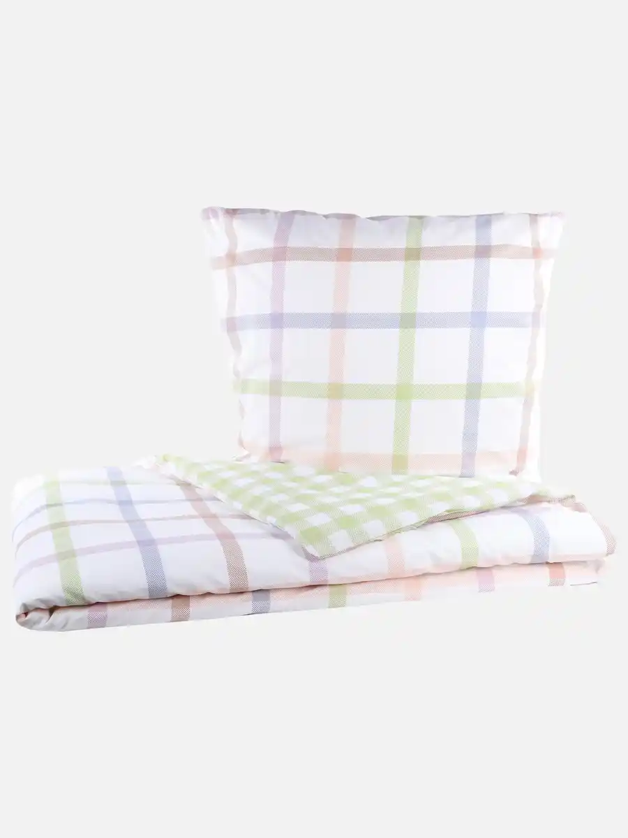 Bild 1 von Wendebettwäsche, kariert, 155x220cm Weiß