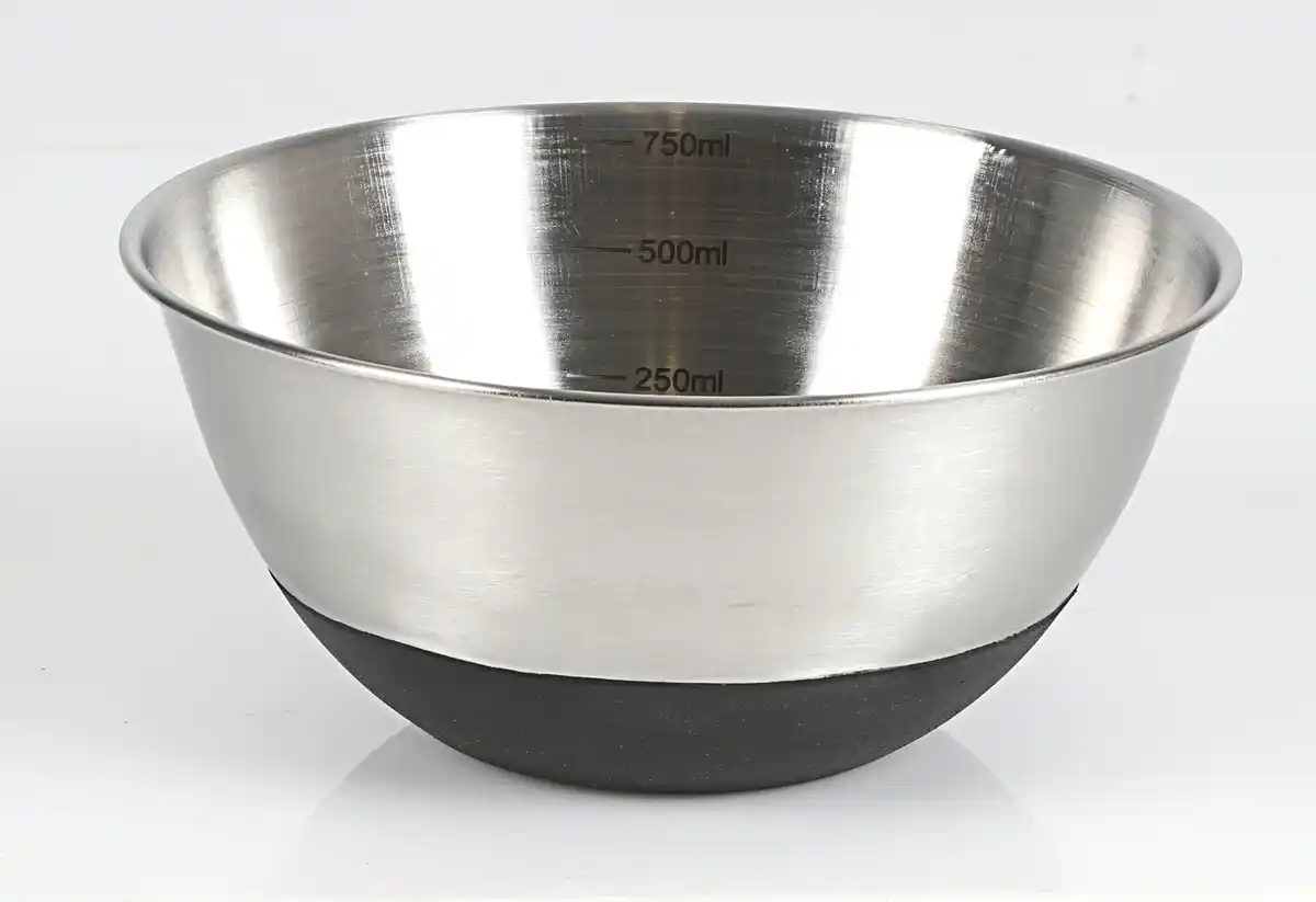 Bild 1 von Edelstahl-Schüssel 750ml schwarzer Silikonfuß