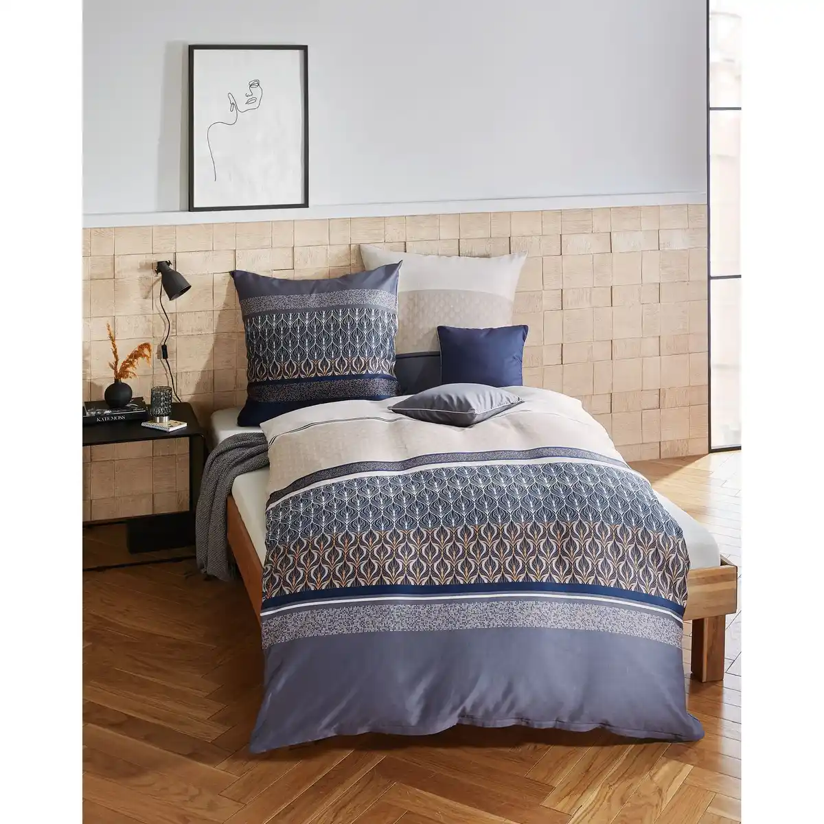 Bild 1 von Biberbettwäsche Valencia, 155x220cm Blau