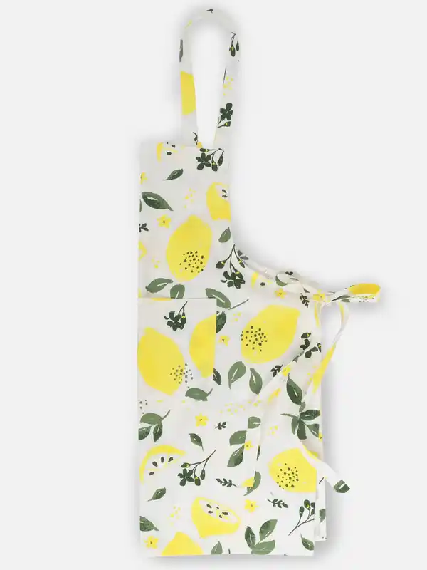 Bild 2 von Damen Kochschürze mit Blättern und Früchten Weiß
