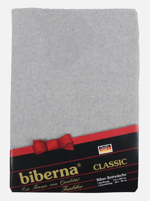 Bild 2 von Biberbettwäsche im schlichten Dessin 135x200cm Grau