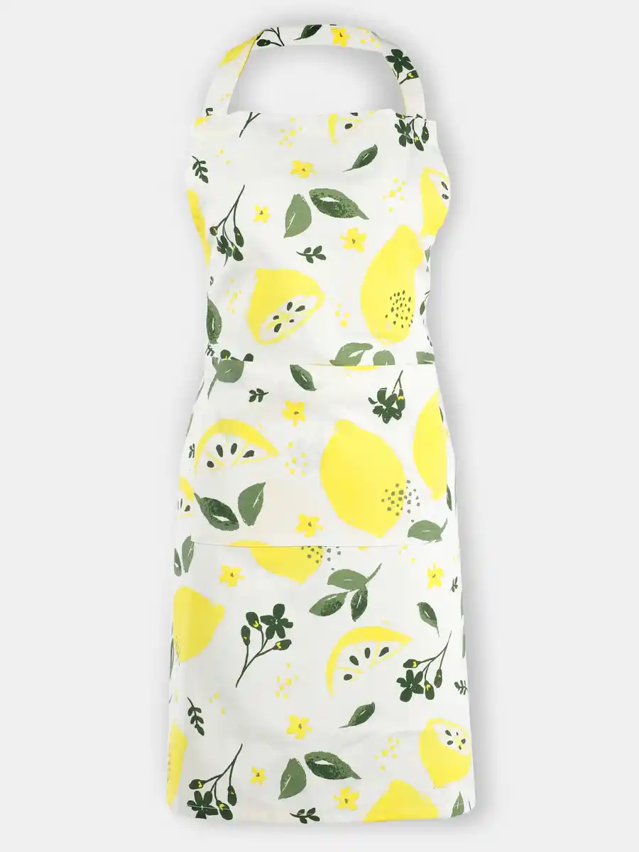 Bild 1 von Damen Kochschürze mit Blättern und Früchten Weiß