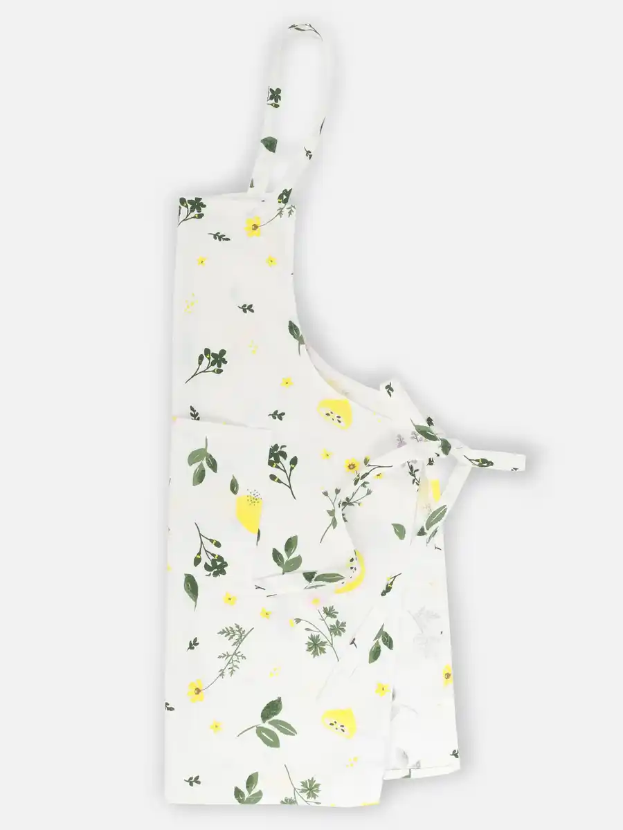 Bild 2 von Damen Kochschürze mit Blättern und Früchten Weiß