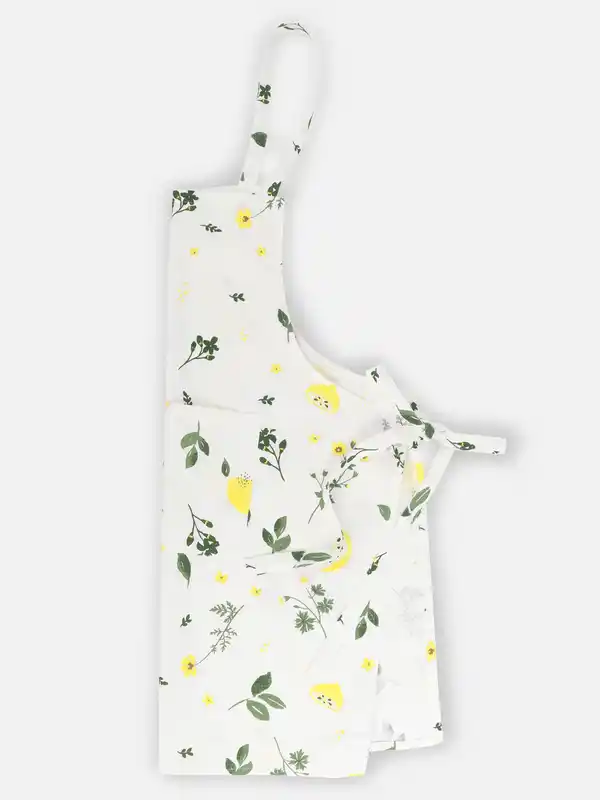 Bild 2 von Damen Kochschürze mit Blättern und Früchten Weiß