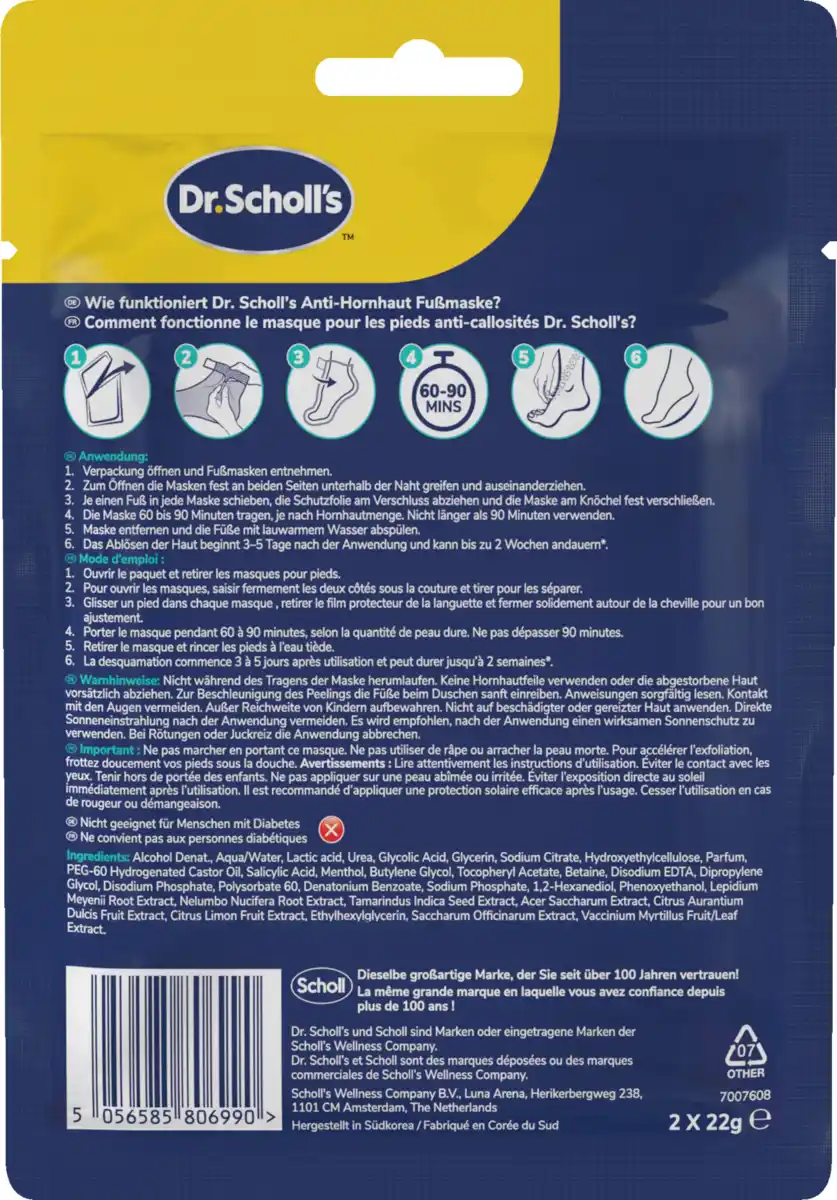 Bild 2 von Scholl Dr Scholl's Anti-Hornhaut Fußmaske mit Pflege Peeling