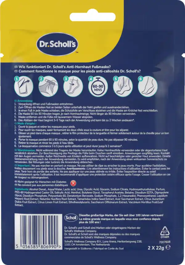 Bild 2 von Scholl Dr Scholl's Anti-Hornhaut Fußmaske mit Pflege Peeling
