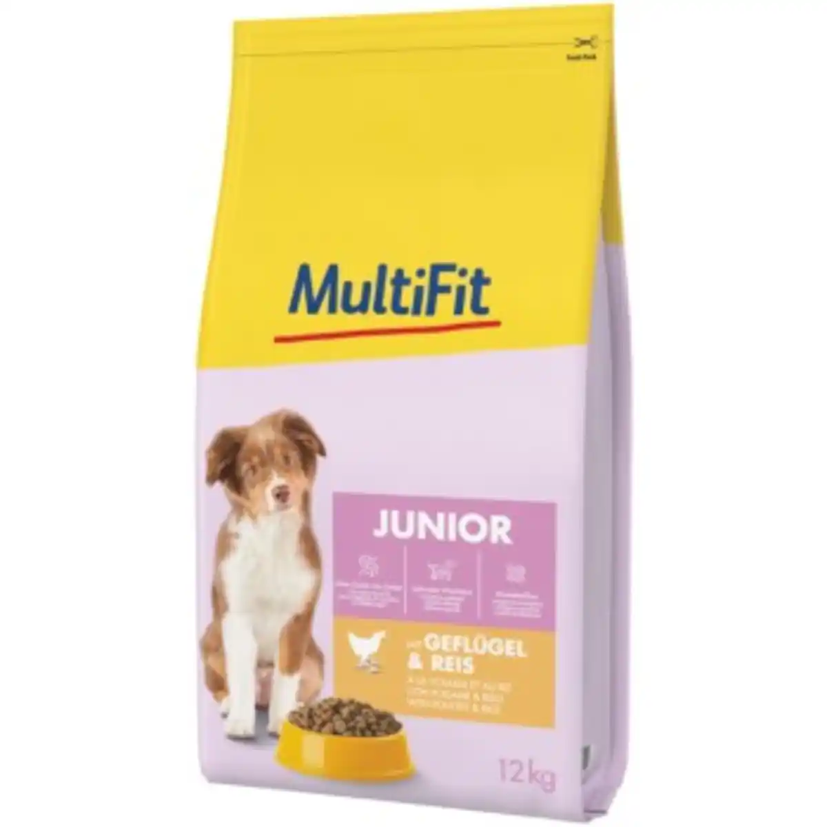 Bild 1 von MultiFit Trockenfutter Hund Junior, mit Geflügel & Reis 12 kg