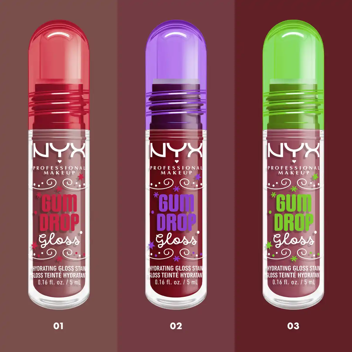Bild 3 von NYX Professional MakeUp Holiday 2025 Gumdrop Lip I.V. Gloss Stain Lipgloss - Cranberry Splash, 5 ml