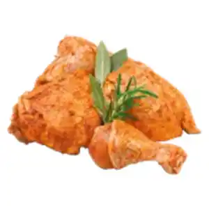Frische Hähnchenschenkel mit Rücken gewürzt