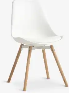 Esszimmerstuhl KASTRUP weiß/Eiche natur