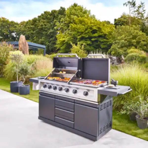 Bild 4 von THOR Gasgrill »Giant«, Outdoorküche, 3 Haupt-, 2 Seiten-, 1 Heck-, 1 Sear-Brenner, Edelstahl Plancha