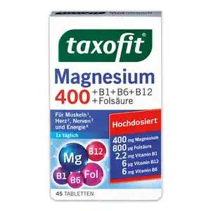 Taxofit Magnesium 400 + B1 + B6 + B12 + Folsäure