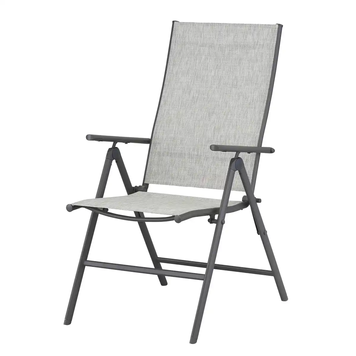 Bild 1 von toom Gartenstuhl 'Laura' klappbar Stahl hellgrau 56,6 x 104 x 63 cm