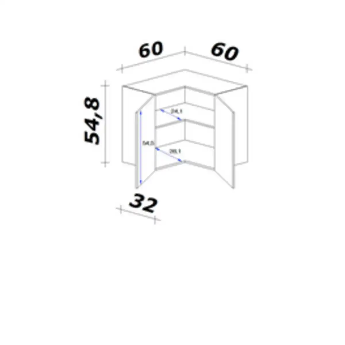 Bild 2 von Flex-Well Eck-Hängeschrank »Wito«, weiß, melaminbeschichtete Spanplatte